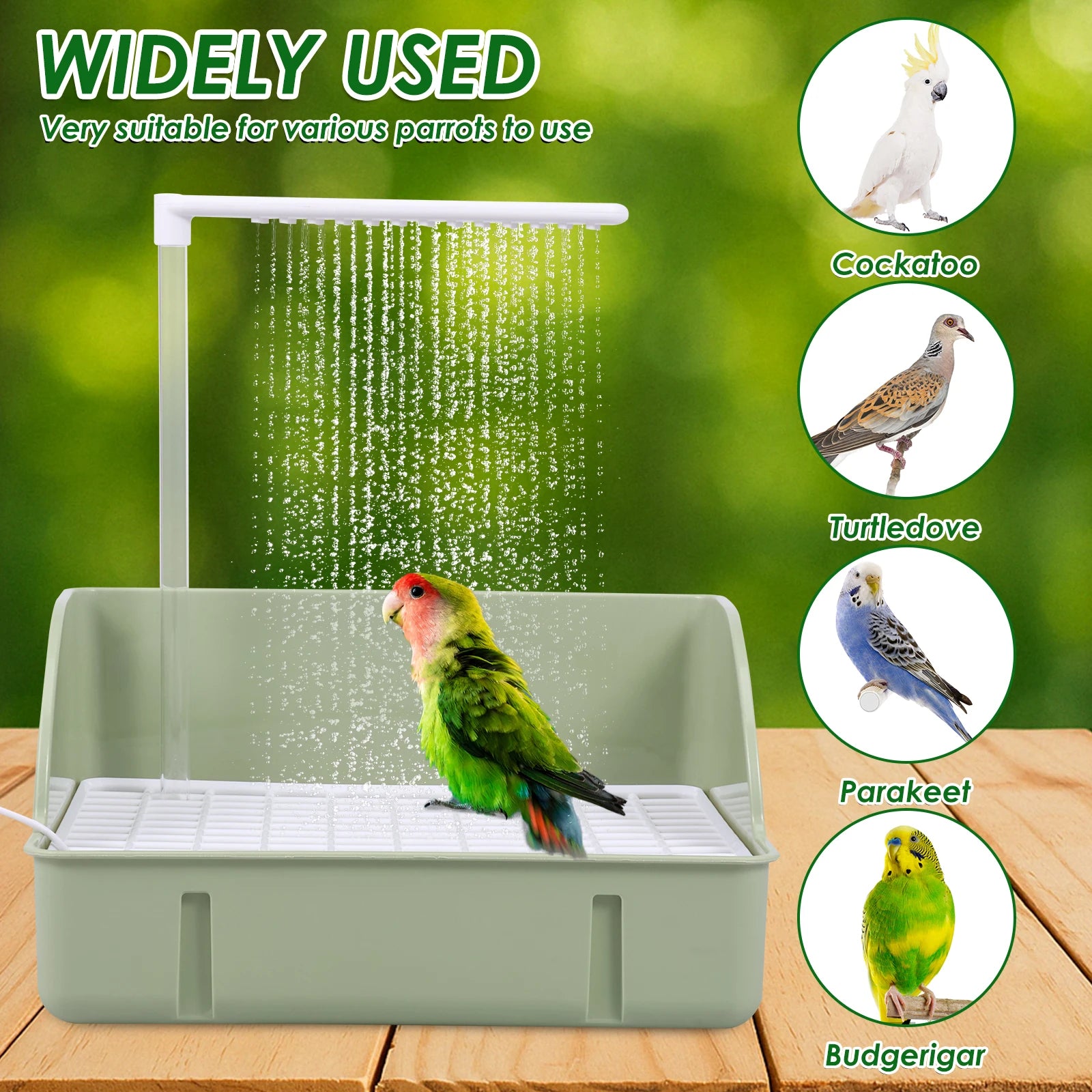 Bañera automática para pájaros y loros, con circulación de agua, USB, eléctrica, para periquitos, ducha, fuente, suministros para pájaros.