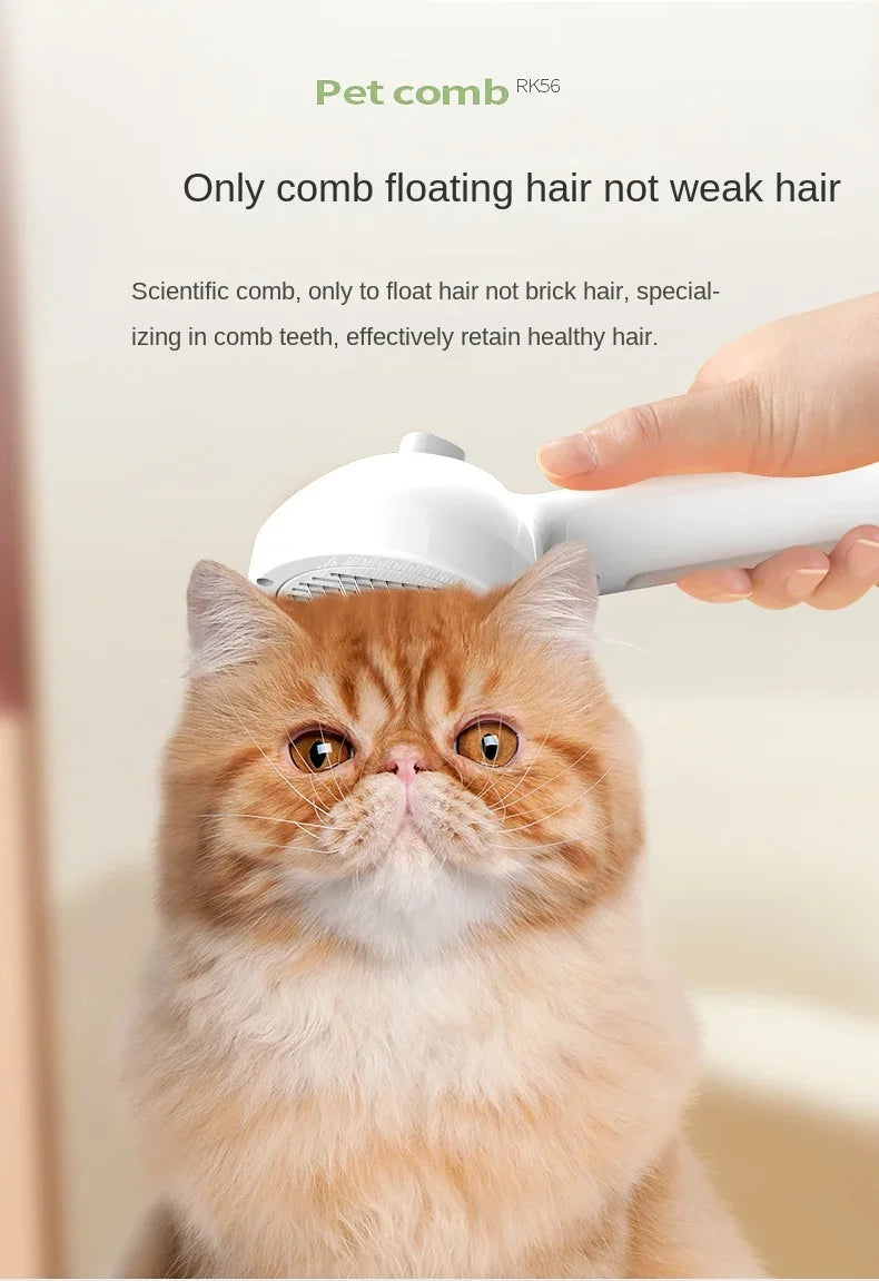 Cepillo 3 en 1 para pelo de perro y gato, cepillo eléctrico para limpieza de mascotas, cepillo con pulverizador de vapor, peine de masaje para depilación, cepillo antienredos.