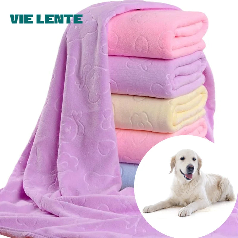 Toallas de secado rápido para perros y gatos, toallas de fibra suave, toalla de baño absorbente, bata de baño para mascotas, toalla de limpieza práctica, suministros para mascotas