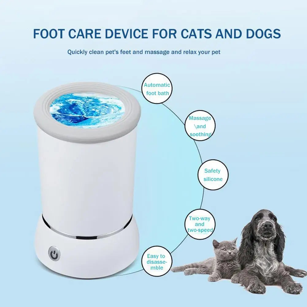 Limpiador automático de patas para mascotas, inteligente y silencioso, con USB, para perros y gatos