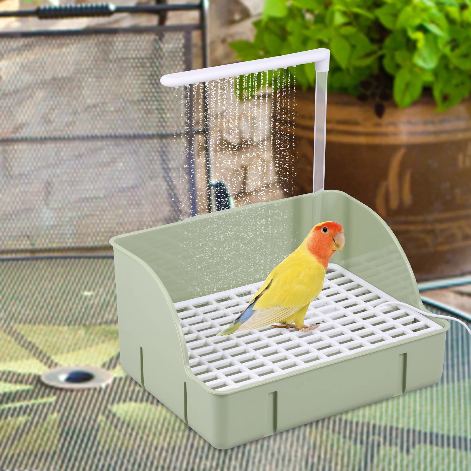 Bañera automática para pájaros y loros, con circulación de agua, USB, eléctrica, para periquitos, ducha, fuente, suministros para pájaros.