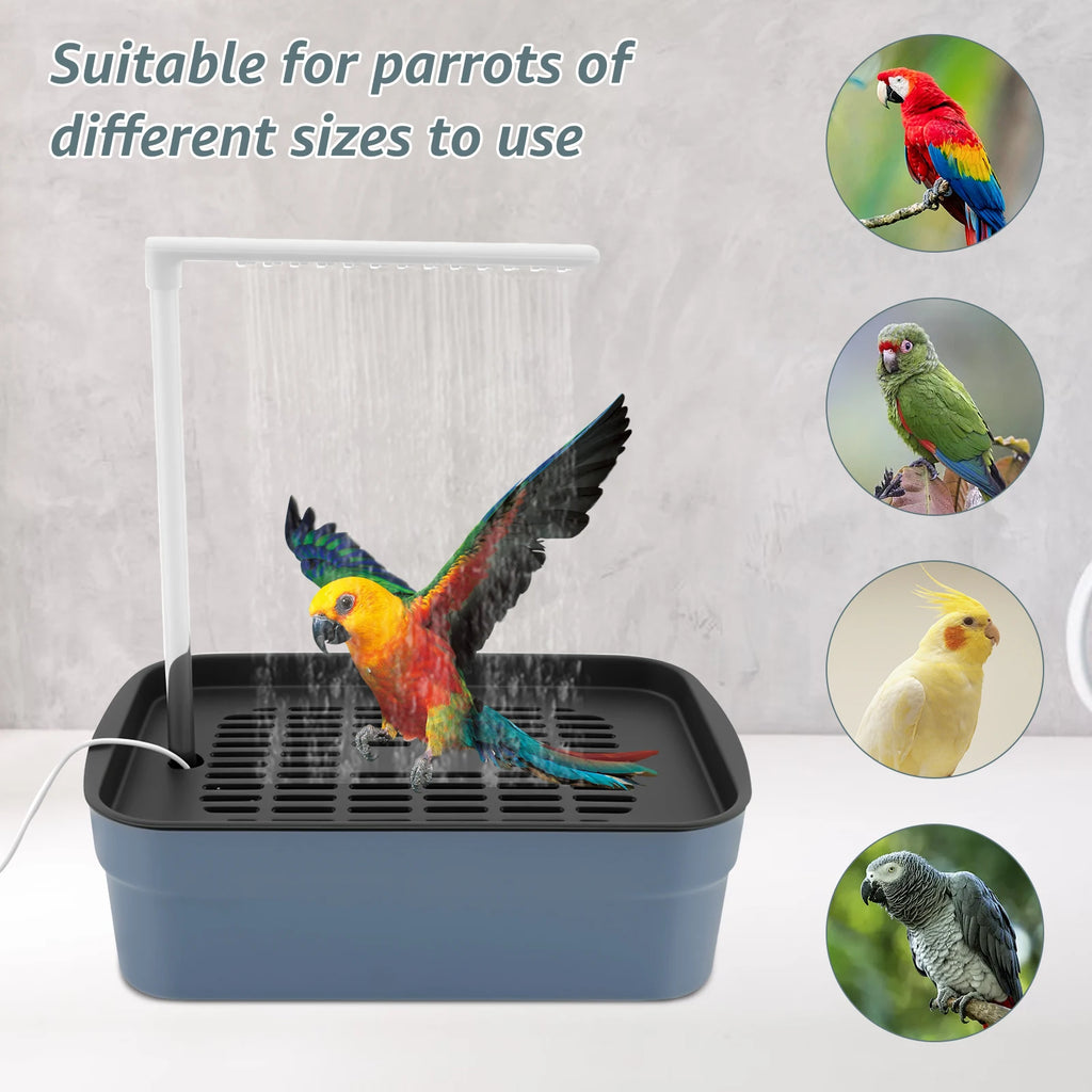 Bañera automática para pájaros y loros, con circulación de agua, USB, eléctrica, para periquitos, ducha, fuente, suministros para pájaros.