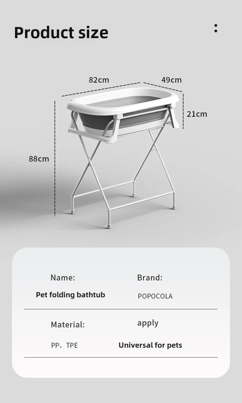 Bañera plegable para mascotas sin agacharse para perros y gatos