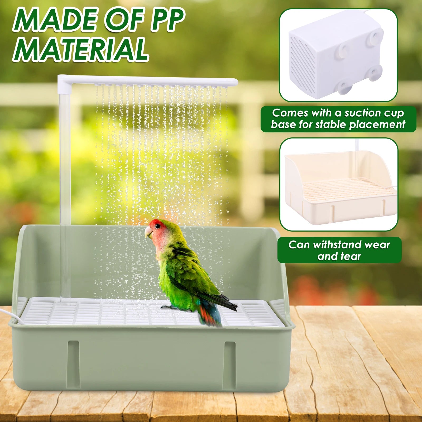 Bañera automática para pájaros y loros, con circulación de agua, USB, eléctrica, para periquitos, ducha, fuente, suministros para pájaros.