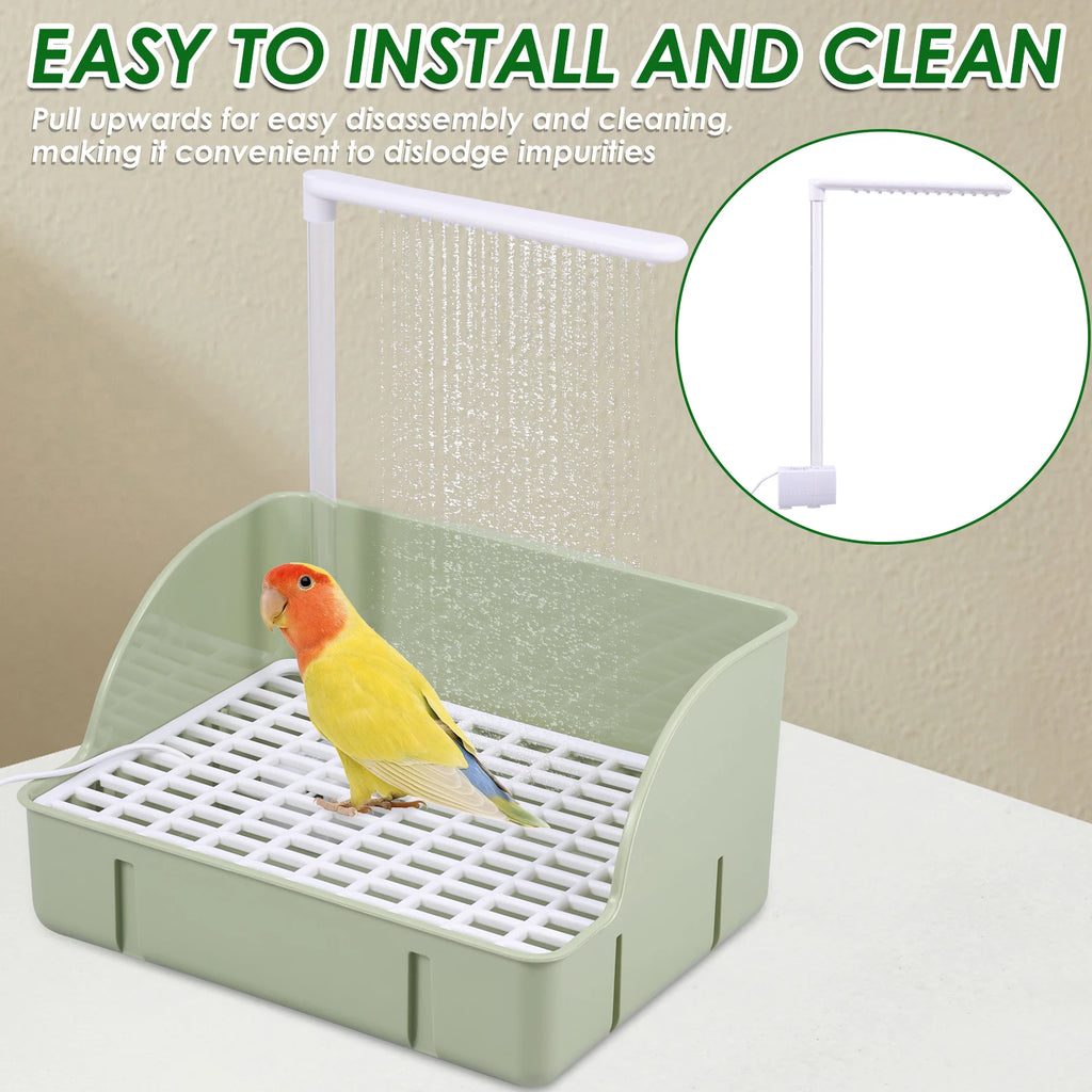 Bañera automática para pájaros y loros, con circulación de agua, USB, eléctrica, para periquitos, ducha, fuente, suministros para pájaros.