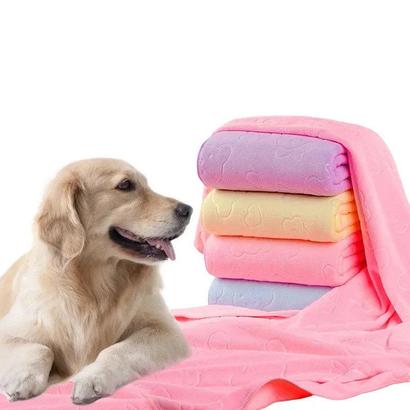Toallas de secado rápido para perros y gatos, toallas de fibra suave, toalla de baño absorbente, bata de baño para mascotas, toalla de limpieza práctica, suministros para mascotas