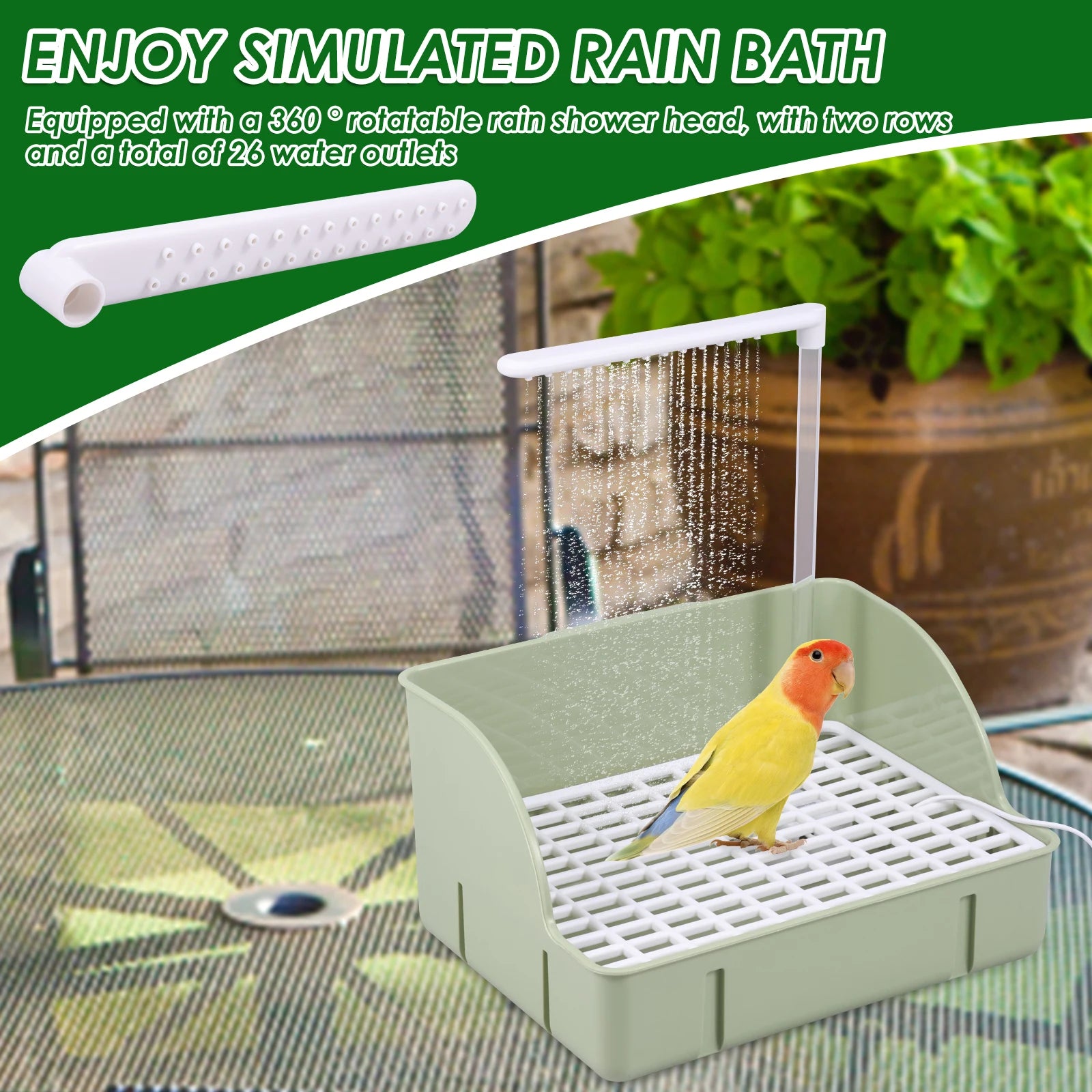 Bañera automática para pájaros y loros, con circulación de agua, USB, eléctrica, para periquitos, ducha, fuente, suministros para pájaros.