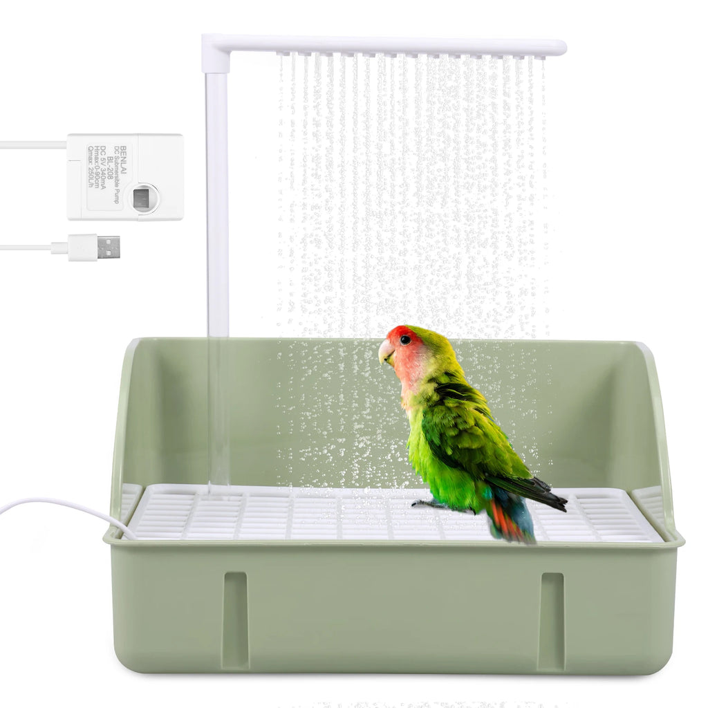 Bañera automática para pájaros y loros, con circulación de agua, USB, eléctrica, para periquitos, ducha, fuente, suministros para pájaros.